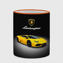 Кружка 3D Спорткар Lamborghini Aventador, цвет: 3D-оранжевый кант — фото 2