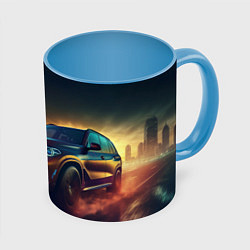 Кружка 3D BMW midjourney, цвет: 3D-белый + небесно-голубой
