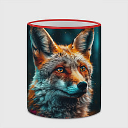 Кружка 3D Лисица фотореализм, цвет: 3D-красный кант — фото 2