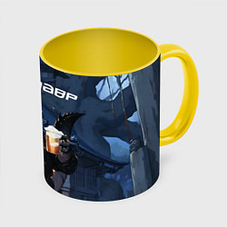 Кружка 3D Аниме Пивозавр, цвет: 3D-белый + желтый