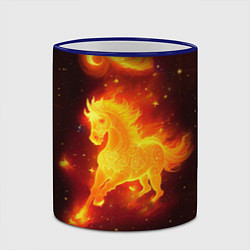 Кружка 3D Огненный конь мчится, цвет: 3D-синий кант — фото 2
