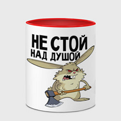 Кружка 3D Злой заяц, цвет: 3D-белый + красный — фото 2