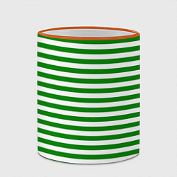 Кружка 3D Тельняшка зеленая Пограничных войск, цвет: 3D-оранжевый кант — фото 2