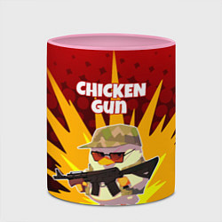 Кружка 3D Chicken Gun - спецназ, цвет: 3D-белый + розовый — фото 2