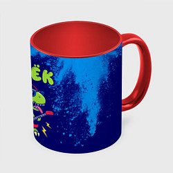 Кружка 3D Ванёк рокозавр, цвет: 3D-белый + красный