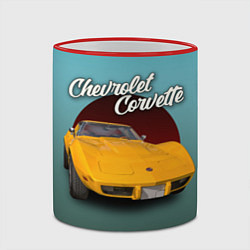 Кружка 3D Американский спорткар Chevrolet Corvette Stingray, цвет: 3D-красный кант — фото 2