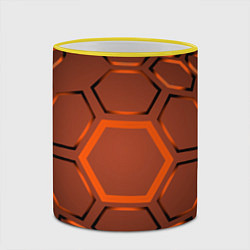 Кружка 3D Оранжевая техноброня, цвет: 3D-желтый кант — фото 2