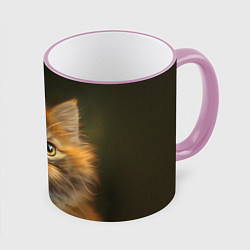 Кружка цветная Пушистый рыжий котенок