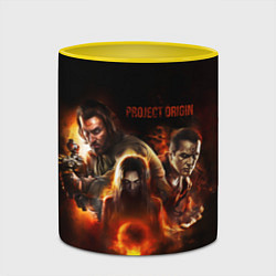 Кружка 3D Project origin F E A R, цвет: 3D-белый + желтый — фото 2