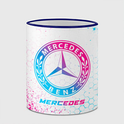 Кружка 3D Mercedes neon gradient style, цвет: 3D-синий кант — фото 2