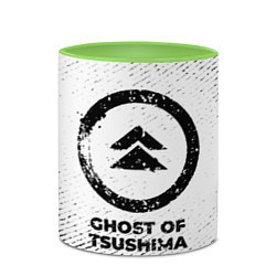 Кружка 3D Ghost of Tsushima с потертостями на светлом фоне, цвет: 3D-белый + светло-зеленый — фото 2