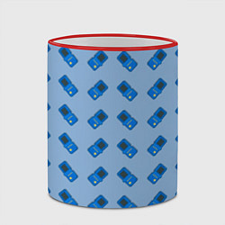 Кружка 3D Синяя консоль тетрис, цвет: 3D-красный кант — фото 2