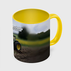 Кружка 3D Farming Simulator - Игрушечный зеленый, цвет: 3D-белый + желтый