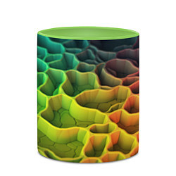 Кружка 3D Песочная радужная текстура, цвет: 3D-белый + светло-зеленый — фото 2
