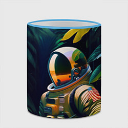 Кружка 3D Космонавт в зарослях, цвет: 3D-небесно-голубой кант — фото 2