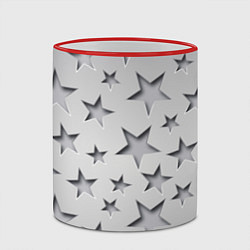 Кружка 3D Grey stars, цвет: 3D-красный кант — фото 2