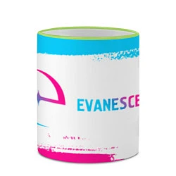 Кружка 3D Evanescence neon gradient style: надпись и символ, цвет: 3D-светло-зеленый кант — фото 2
