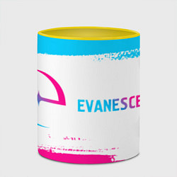 Кружка 3D Evanescence neon gradient style: надпись и символ, цвет: 3D-белый + желтый — фото 2