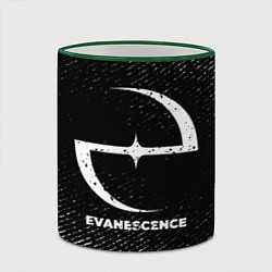 Кружка 3D Evanescence с потертостями на темном фоне, цвет: 3D-зеленый кант — фото 2