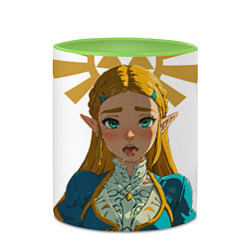 Кружка 3D The legend of Zelda - ahegao, цвет: 3D-белый + светло-зеленый — фото 2