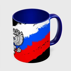 Кружка 3D Триколор - герб РФ, цвет: 3D-белый + синий