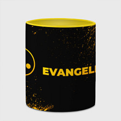 Кружка 3D Evangelion - gold gradient: надпись и символ, цвет: 3D-белый + желтый — фото 2