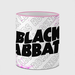 Кружка 3D Black Sabbath rock legends: надпись и символ, цвет: 3D-розовый кант — фото 2