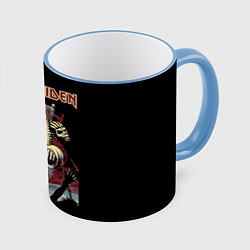 Кружка 3D Iron Maiden - судья, цвет: 3D-небесно-голубой кант