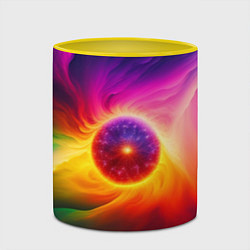 Кружка 3D Неоновое солнце, цвет: 3D-белый + желтый — фото 2