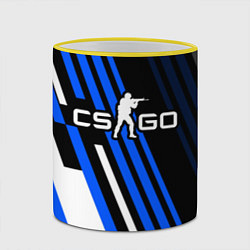 Кружка 3D Кс го - синий вулкан, цвет: 3D-желтый кант — фото 2