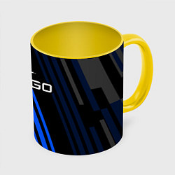 Кружка 3D Кс го - синий вулкан, цвет: 3D-белый + желтый