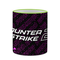 Кружка 3D Counter-Strike 2 pro gaming: надпись и символ, цвет: 3D-светло-зеленый кант — фото 2