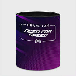 Кружка 3D Need for Speed gaming champion: рамка с лого и джо, цвет: 3D-белый + черный — фото 2