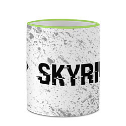 Кружка 3D Skyrim glitch на светлом фоне: надпись и символ, цвет: 3D-светло-зеленый кант — фото 2