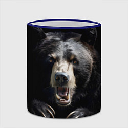 Кружка 3D Бурый атакующий медведь, цвет: 3D-синий кант — фото 2