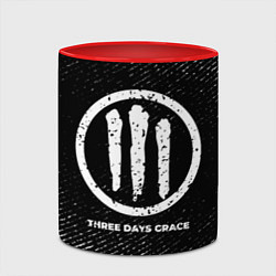 Кружка 3D Three Days Grace с потертостями на темном фоне, цвет: 3D-белый + красный — фото 2