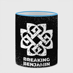 Кружка 3D Breaking Benjamin с потертостями на темном фоне, цвет: 3D-небесно-голубой кант — фото 2