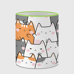 Кружка 3D Семья котиков, цвет: 3D-светло-зеленый кант — фото 2