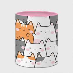 Кружка 3D Семья котиков, цвет: 3D-белый + розовый — фото 2