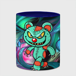 Кружка 3D Кровожадный мишутка-вуду, цвет: 3D-белый + синий — фото 2