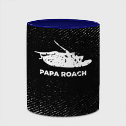 Кружка 3D Papa Roach с потертостями на темном фоне, цвет: 3D-белый + синий — фото 2