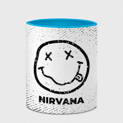 Кружка 3D Nirvana с потертостями на светлом фоне, цвет: 3D-белый + небесно-голубой — фото 2