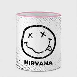 Кружка 3D Nirvana с потертостями на светлом фоне, цвет: 3D-розовый кант — фото 2