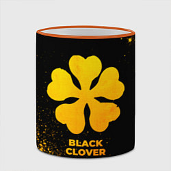Кружка 3D Black Clover - gold gradient, цвет: 3D-оранжевый кант — фото 2
