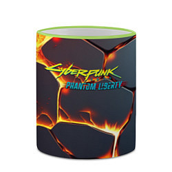 Кружка 3D Cyberpunk 2077 phantom liberty logo, цвет: 3D-светло-зеленый кант — фото 2