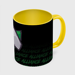 Кружка 3D Alliance art, цвет: 3D-белый + желтый