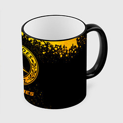 Кружка 3D Mercedes - gold gradient, цвет: 3D-черный кант