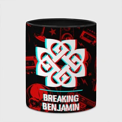 Кружка 3D Breaking Benjamin rock glitch, цвет: 3D-белый + черный — фото 2