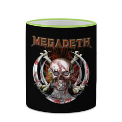 Кружка 3D Megadeth - боевой череп, цвет: 3D-светло-зеленый кант — фото 2