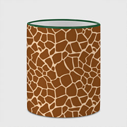 Кружка 3D Пятнистая шкура жирафа, цвет: 3D-зеленый кант — фото 2